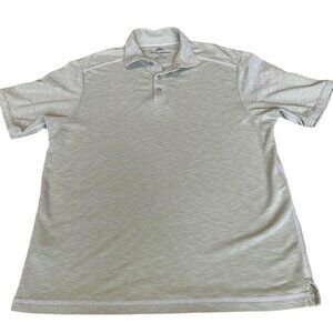 Tommy Bahama Polo Golf Shirt Mens Size Large Yellow Green Casual Vacation Travel
